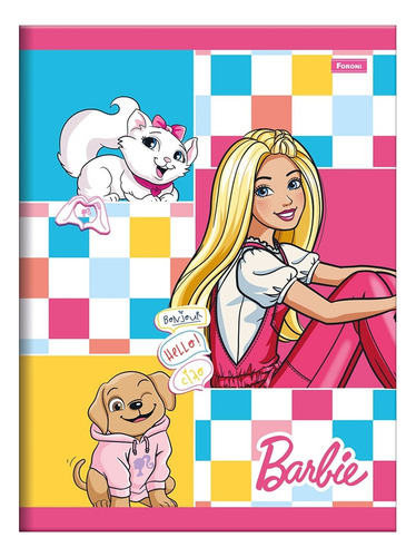 Caderno Brochura 1/4 Barbie - Bonjour - Foroni