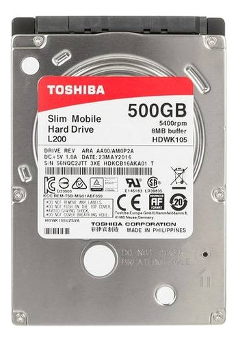 Disco Duro Interno Toshiba 2.5 500gb Sata (nuevo Sellado)