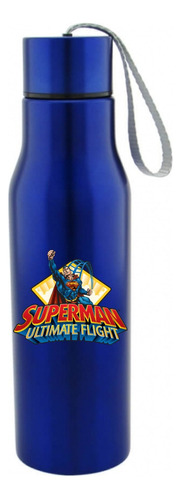 Termo Superman Flag Botilito Botella Aluminio Azul 650 Ml
