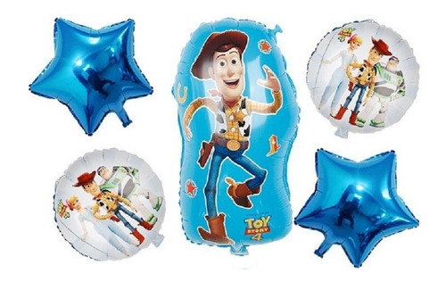 Kit De 5 Globos Feliz Cumple Años ,  Toy Story