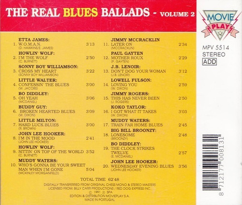 Cd Blues Ballads Etta James, Muddy Waters, Howlin' Wolf