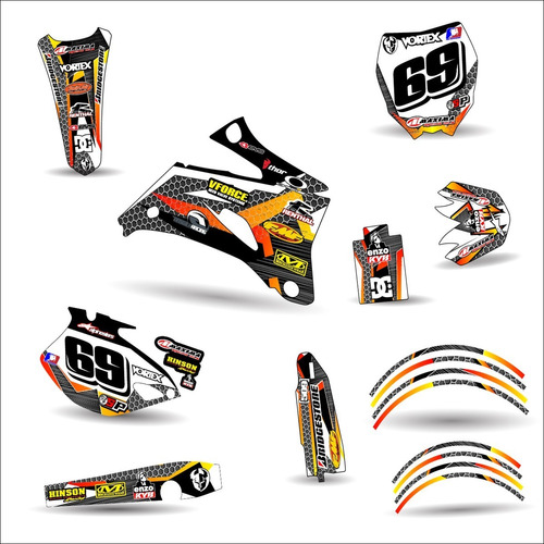 Kit De Calcomanias Para Yamaha Yz-f 250-450 Del 2006 A 2009