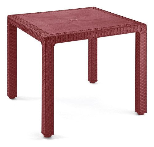 Mesa Eterna Rimax Cuadrada Color Rojo