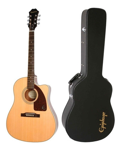 Guitarra Electroacústica + Case EpiPhone Aj-210ce Natural