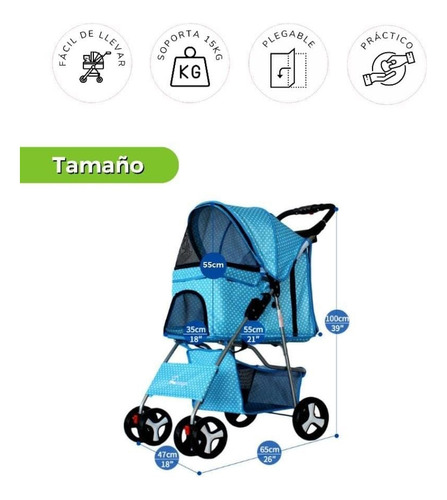 Imagen 2 de 2 de Carro Transporte Para Mascotas