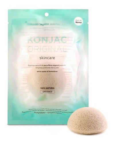 Esponja Facial Konjac Arcilla Verde Francesa Piel Mixta