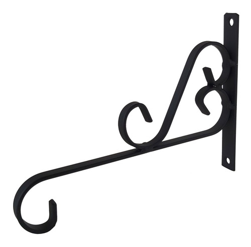Gancho Suporte Rústico P/ Plantas De Parede 20cm Preto