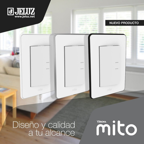 Imagen 6 de 9 de Combo Llave Luz Eleccion Jeluz Mito Blanco O Negro Pack X20