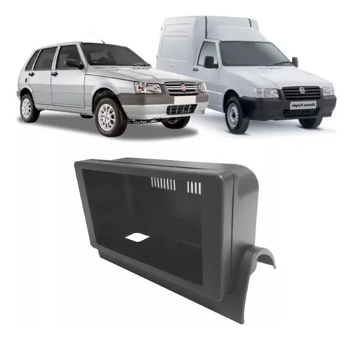 Moldura Dvd 2din Multimidia Mp5 Fiat Uno Mille Fiorino Cinza