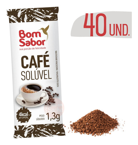 Café Solúvel Bom Sabor 1,3g Em Sache Stick Individual 40 Un