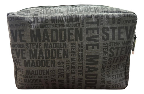 Cosmetiquera Gde Negra Steve Madden Csm-1083 Negro Estampada Logo