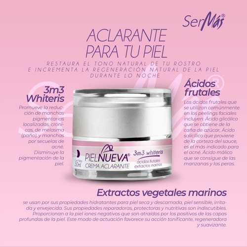 Kit De 3 Cremas Aclarantes Para El Rostro 50 Ml Aclara