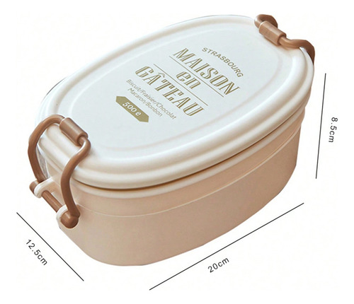 Fiambrera Portátil De Doble Capa Bento Box De 1 Pieza Con Ta