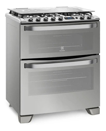 Cocina Electrolux 5 Hornallas Doble Horno Inox Color Acero inoxidable