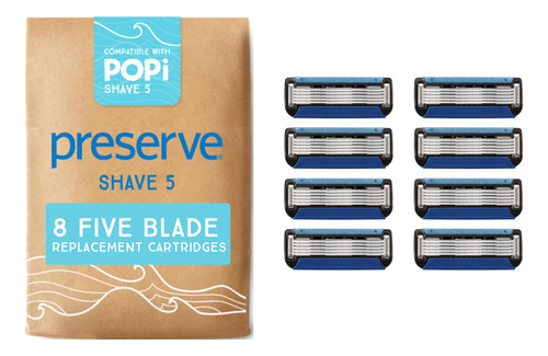 Preserve Popi Shave 5 Cartuchos De Repuesto Para Preserve Po