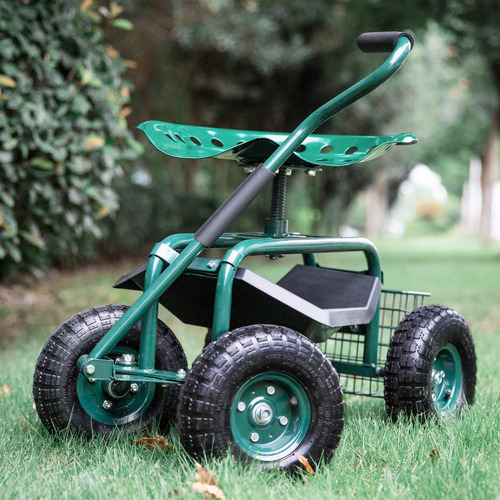 Carrito De Jardín Asiento De Trabajo Rodante Al Aire Libre