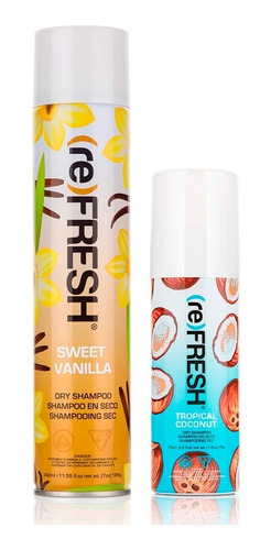 Kit Shampoo Seco Refresh Sin Enjuague 342ml + 75ml Vainilla