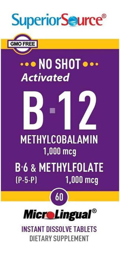 Superior Source B12 Metilcobalamina 1000 Mcg 60 Tabletas