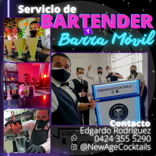 Imagen 1 de 10 de Servicio Barra Movil Led Y Bartender Profesional, Cocteles.