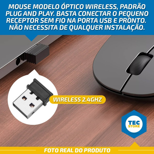 Mouse Sem Fio Wireless Usb Pc Notebook Super Precisão Optica