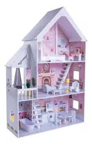 Comprar Kids House Casa de Muñecas de Madera con Muebles, Linda, Casita de Juguete con 15 Muebles y Accesorios, Juguete para Niñas, Diseño Resistente y Duradero, Tamaño Grande