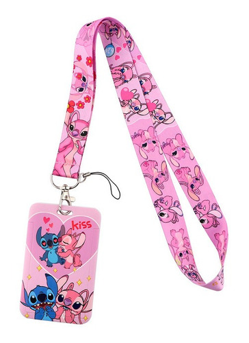 Lanyard Cinta Portacredencial Gafete Stitch Y Angel