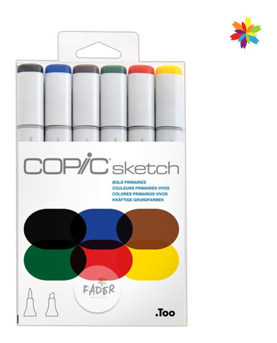 Copic Sketch Colores Primarios Set X6 Marcadores Rotuladores