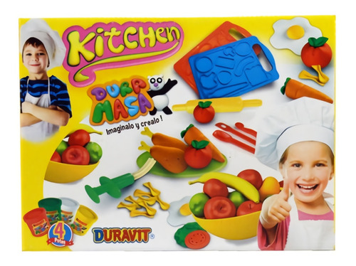 Imagen 2 de 9 de Masa Para Modelar Plastilina Infantil Duravit Juego Cocina