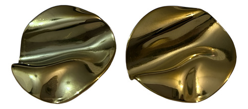 Aretes Estilo Clásico Círculo Acero Inox Chapado En Oro 18k