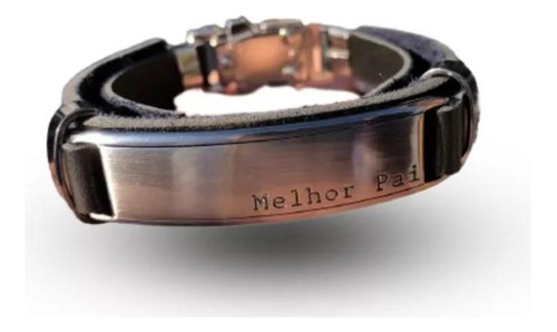 Pulseira De Couro Masculina Presente Melhor Pai Bracelete