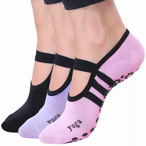 Calcetines Para Yoga Pilates Con Base Antiderrapante Pares Meses sin intereses