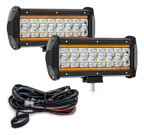 2pcs Luces Trabajo Led 7  Dual Color Drl Spot Flood Combo Co