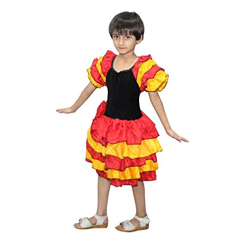 Vestido Español/senorita Flamenco Para Niña - Multicolor, 14-18 Años