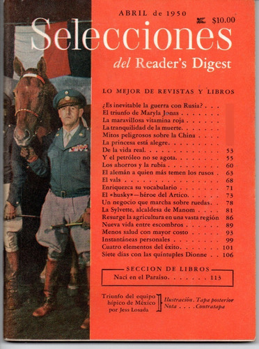 Selecciones Del Reader´s Digest Nº113 Abril 1950