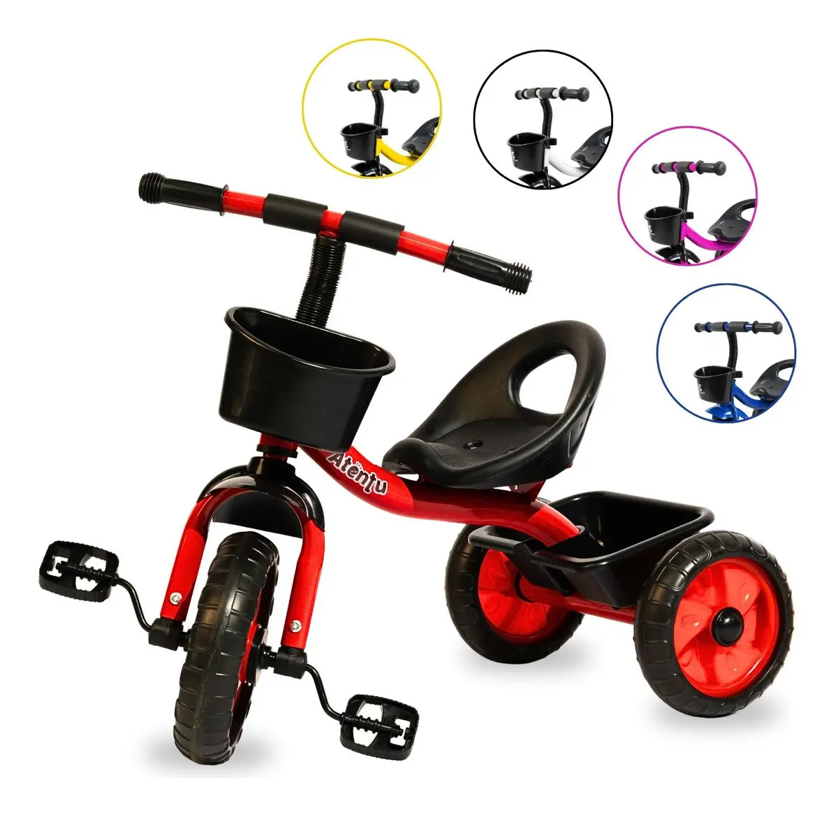 Triciclo Infantil  3 Rodas  Brinquedo Passeio Com Cestinha Vermelho