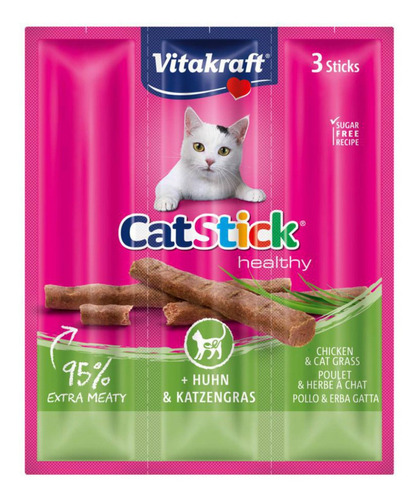 Snack Vitakraft Cat Stick Classic Pollo Y Hierba Gatera 18kg