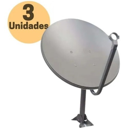 Kit 3 Antena Parabólica Ku 60cm Compativel Com Sistema 5g