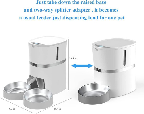 Imagen 4 de 7 de Alimentador Automático Inteligente Con Wifi Para Gatos Doble