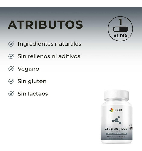 Bio B | 3 Pack Zinc 20 Plus 90 Cápsulas Veganas Sabor Sin sabor