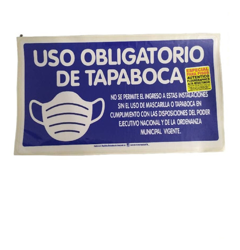 Señal Seg Usa Tapaboca 40x20cm Alto Transito Seven