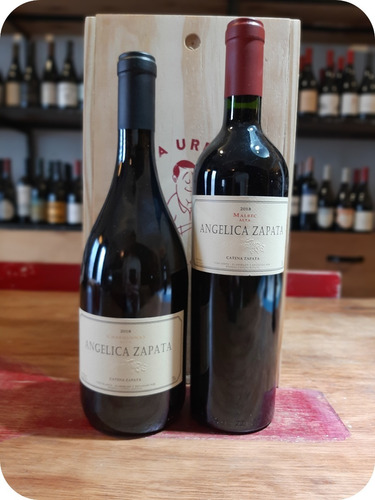 Vino Angélica Zapata Caja Madera Mix Malbec Y Chardonnay