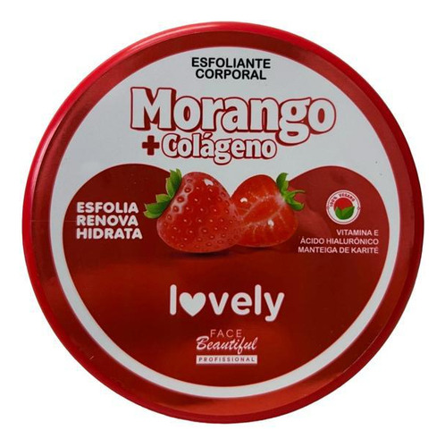 Esfoliante Corporal Morango Com Colágeno E Acido Hialurônico