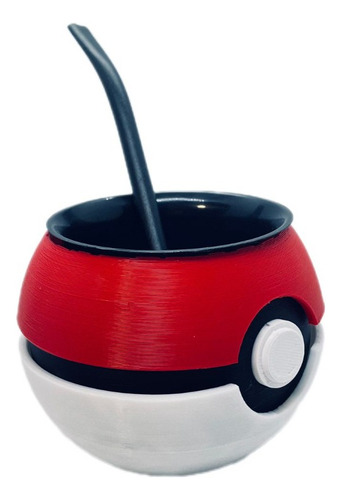 Mate Pokeball Dropix 3d Pokémon Rojo; Blanco; Negro Con Diseño Personalizado