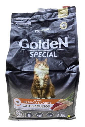 Ração Golden Special Gatos Adultos Sabor Frango E Carne 3 Kg