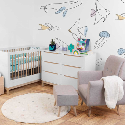 Tapete Infantil Tapis Redondo Confete Branco 1,20m
