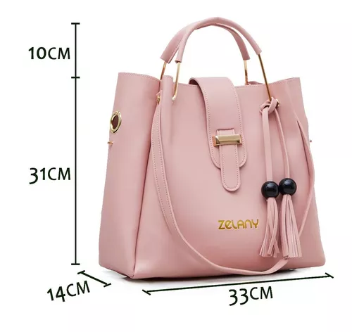 Bolsa Mochila Dama Set 3 - Bolsas Bandolera Mujer, Backpack Mujer Elegante  en Cuero Sintético con Cosmetiqueras y Cartera Borla - Bolsa Negra Mujer  para Todas las Ocasiones - Bolsas para Dama