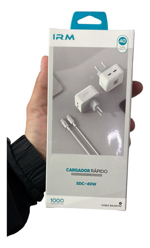 Cargador Doble Salida Pd Irm 40w Tipo C Carga Rápida