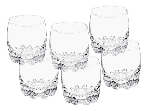 Juego De 6 Vasos Tequileros De Vidrio Tipo Muela