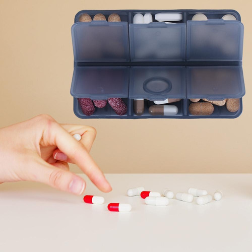 Organizador De Pastillas De Viaje Con 6 Compartimentos, Colo