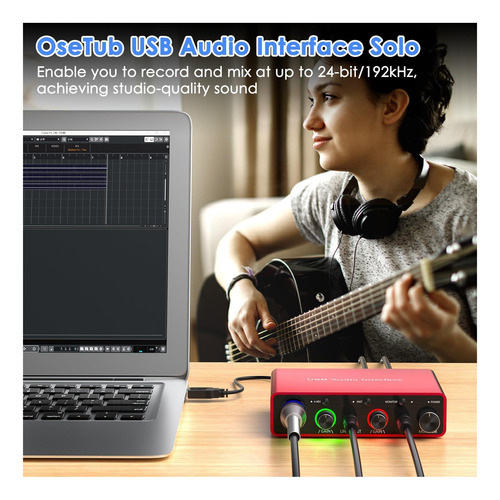 Interface De Áudio Usb Com Gravação E 48v Phantom Power